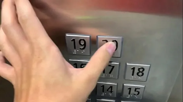 دقة عالية Sex in public, in the elevator with a stranger and they catch us أفلامي